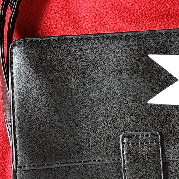 Cruise Club Dark Navy PVC Poly Gold Hardware Baby Satchel Clasp Cross Body Purse - Picture 16 of 16